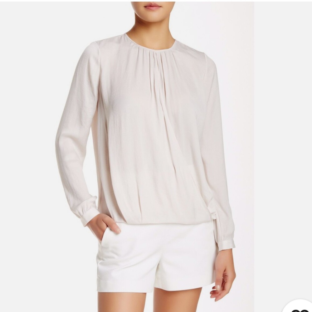 Vince Women's Cross Front Drape Blouse Top 0 Blouse